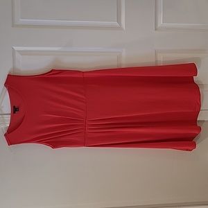 Ann Taylor Scoopneck Coral Dress, Sz LP